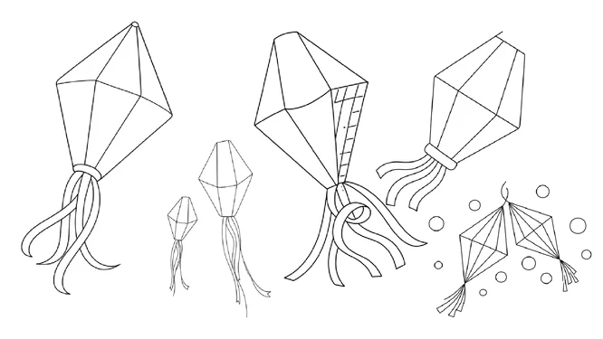 Desenho de balao junino para colorir - educação infantil (página 1)